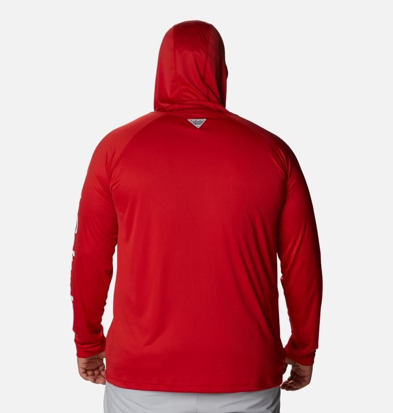 Men's Columbia PFG Terminal Tackle Hoodie Red | Plus Size CA-MA634